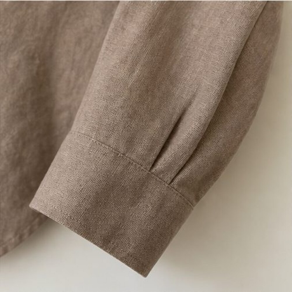 Taupe Ruffle Blouse - Picture 5 of 6